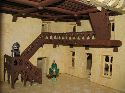 Escalier de la grande salle avec chevaliers Playmobils